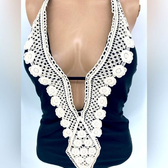 Kona Sol Crotchet Trim One Piece Swimsuit S - Picture 5 of 7